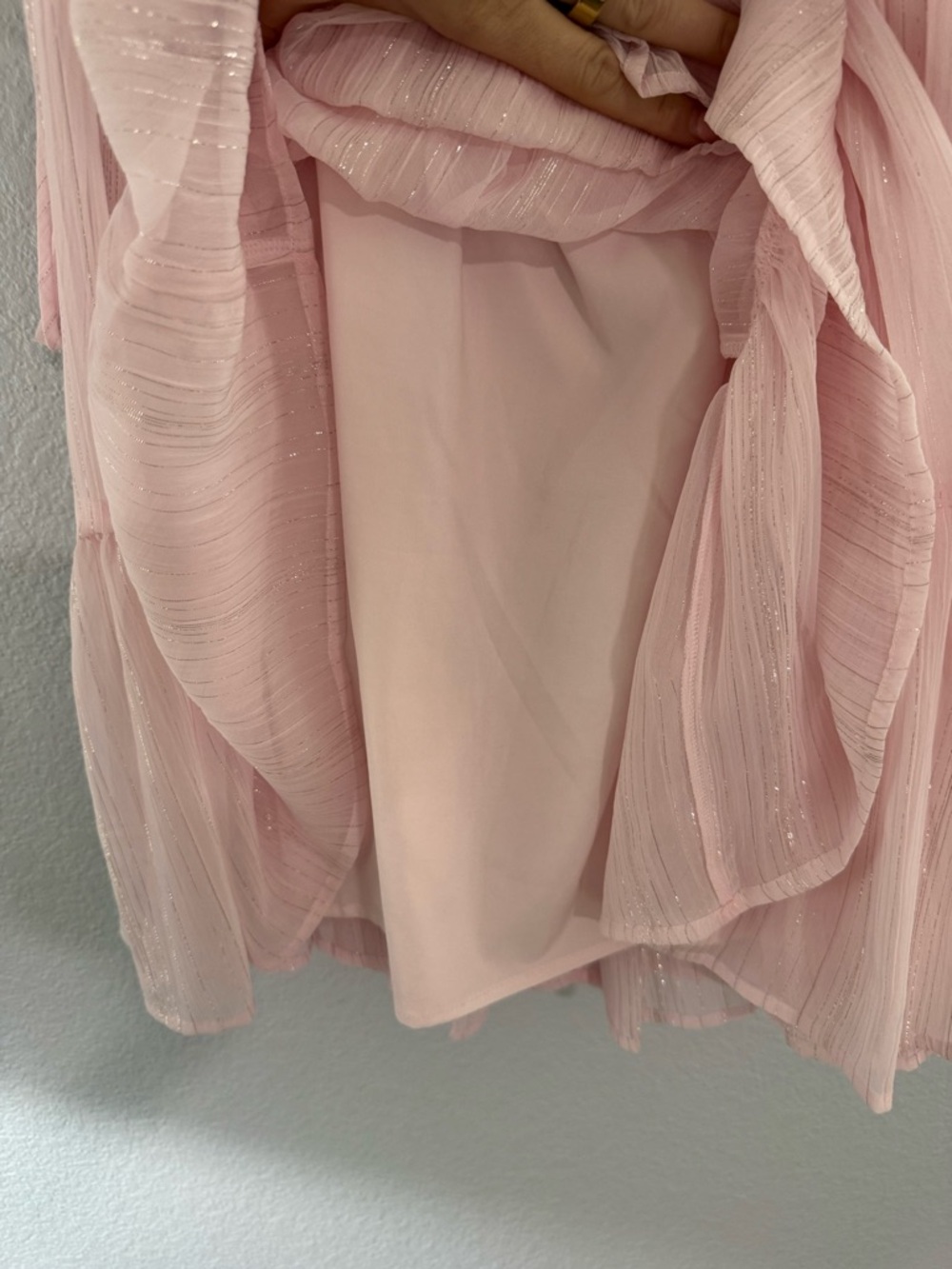 Women’s Pink Tiered Tulle Party Dress with Lining - Picture 6 of 8